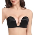thumbnail image 1 of Exerin Women's Strapless Bras Underwire Anti-Slip Padded Multiway Push Up Bra(Black,36A), 1 of 6