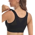 thumbnail image 1 of Exerin Women's Back Support Front Closure Bra Full Coverage Non Padded Wirefree(Black,34C), 1 of 6