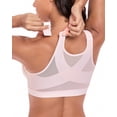 thumbnail image 1 of Exerin Women's Back Support Front Closure Bra Full Coverage Non Padded Wirefree(Pink,34C), 1 of 8