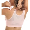 thumbnail image 1 of Exerin Women's Back Support Front Closure Bra Full Coverage Non Padded Wirefree(Pink,34C), 1 of 6