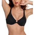 thumbnail image 1 of Exerin Women's Front Close Unlined Underwire V-Neck Racerback Bra(40B,Black), 1 of 6