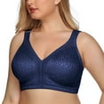 thumbnail image 1 of Exerin Women's Full Coverage Plus Size Comfort Double Support Unpadded Wirefree Minimizer Bra(Blue,42D), 1 of 8