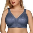 thumbnail image 1 of Exerin Women's Full Coverage Plus Size Comfort Double Support Unpadded Wirefree Minimizer Bra(Grey Blue,34DD), 1 of 6