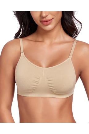 Women's Low Back Bras Wirefree Unpadded Backless Dance Bra with Convertible Straps