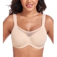 thumbnail image 1 of Exerin Women's Minimizer Full Coverage Underwire U-Back Unlined Plus Size Bra(40D,Beige), 1 of 6