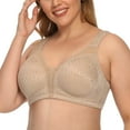 thumbnail image 1 of Exerin Women's Plus Size Comfort Full Coverage Double Support Unpadded Wirefree Minimizer Bra (40DDD, Toffee), 1 of 10