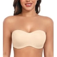 thumbnail image 1 of Exerin Women's Strapless Bras Seamless Underwire Unlined Minimizer Plus Size Bra(Beige,34B), 1 of 6