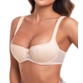 thumbnail image 1 of Exerin Women's Balconette Bra Demi Half Cup Underwire Lightly Padded(32DD,Beige), 1 of 9