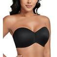 thumbnail image 1 of Exerin Women's Strapless Bra Non Slip Underwire Unpadded Seamless Minimizer Bra(Black,34D), 1 of 5