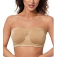 thumbnail image 1 of Exerin Women's Strapless Bra Non Padded Underwire Bandeau Minimizer MultiWay Plus Size Bras(Beige,M), 1 of 6