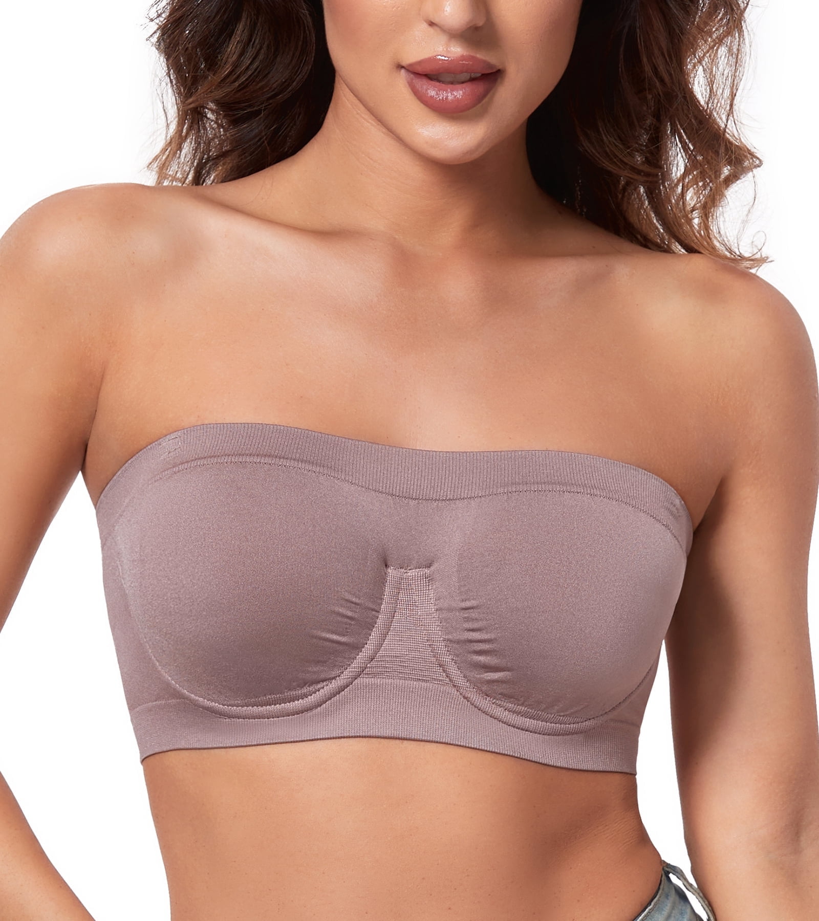 Exclare Women's Strapless Bandeau Bra, Non Padded, Underwire