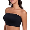 thumbnail image 1 of Exerin Women's Strapless Wireless Non-Slip Lightly Padded Seamless Bandeau Bra(Black,M), 1 of 7
