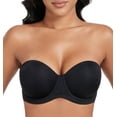 thumbnail image 1 of Exerin Women's Strapless Bras Full Coverage Underwire Multiway Convertible Plus Size Bra(44DD,Black), 1 of 6