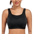 thumbnail image 1 of Exerin Women's Wireless Full Coverage High Impact Plus Size Supportive Sports Bra(34D,Black), 1 of 7