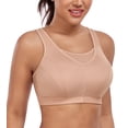 thumbnail image 1 of Exerin Women's Wireless Full Coverage High Impact Plus Size Supportive Sports Bra(40DD,Beige), 1 of 7