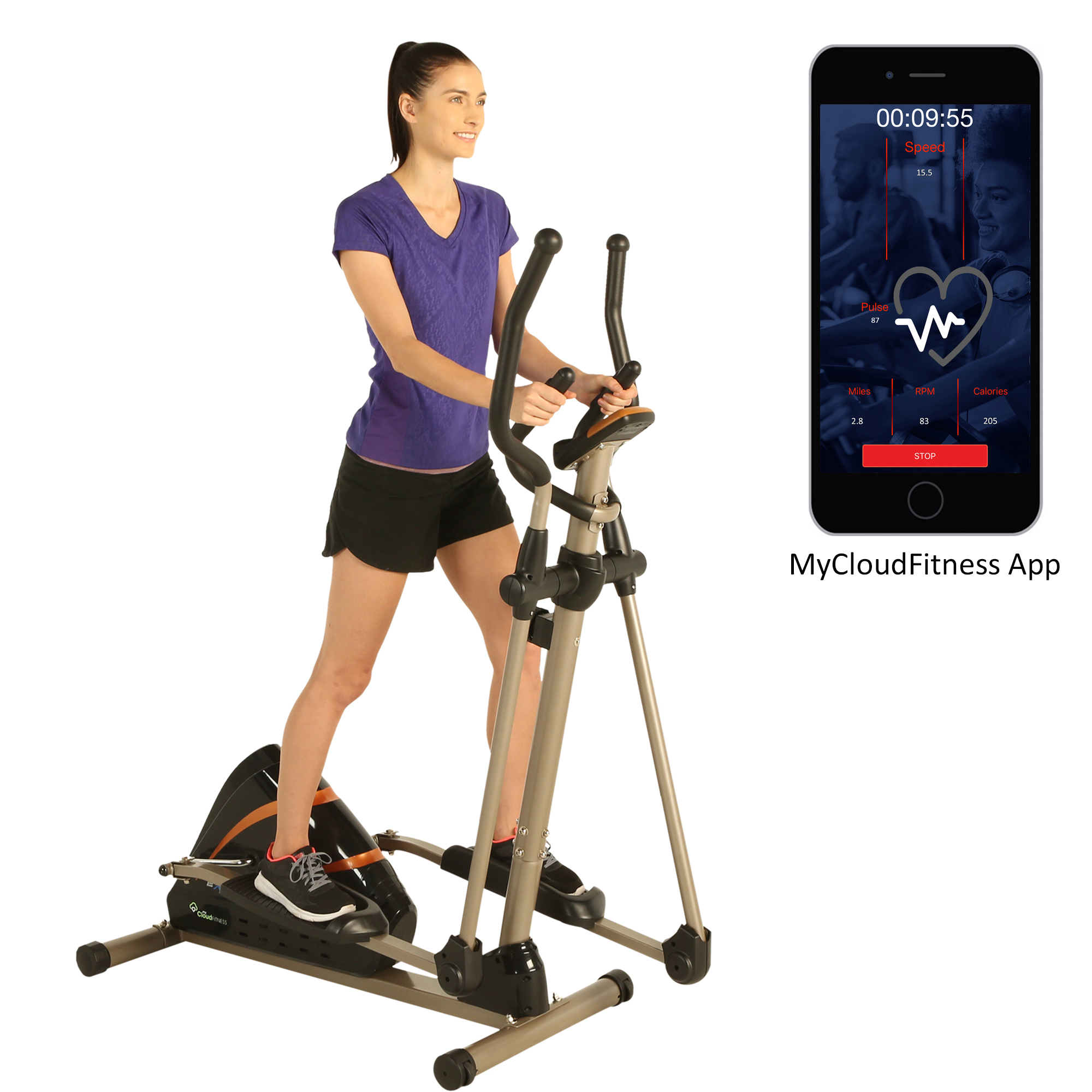 Exerpeutic 2000XL Bluetooth Smart Cloud Fitness High Capacity Elliptical Trainer - image 1 of 21