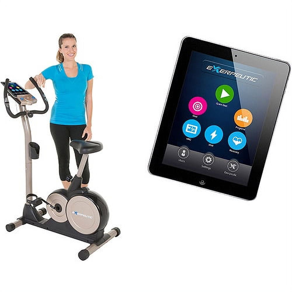 exerpeutic 2000 high capacity programmable magnetic recumbent bike with air soft seat and heart pulse sensors