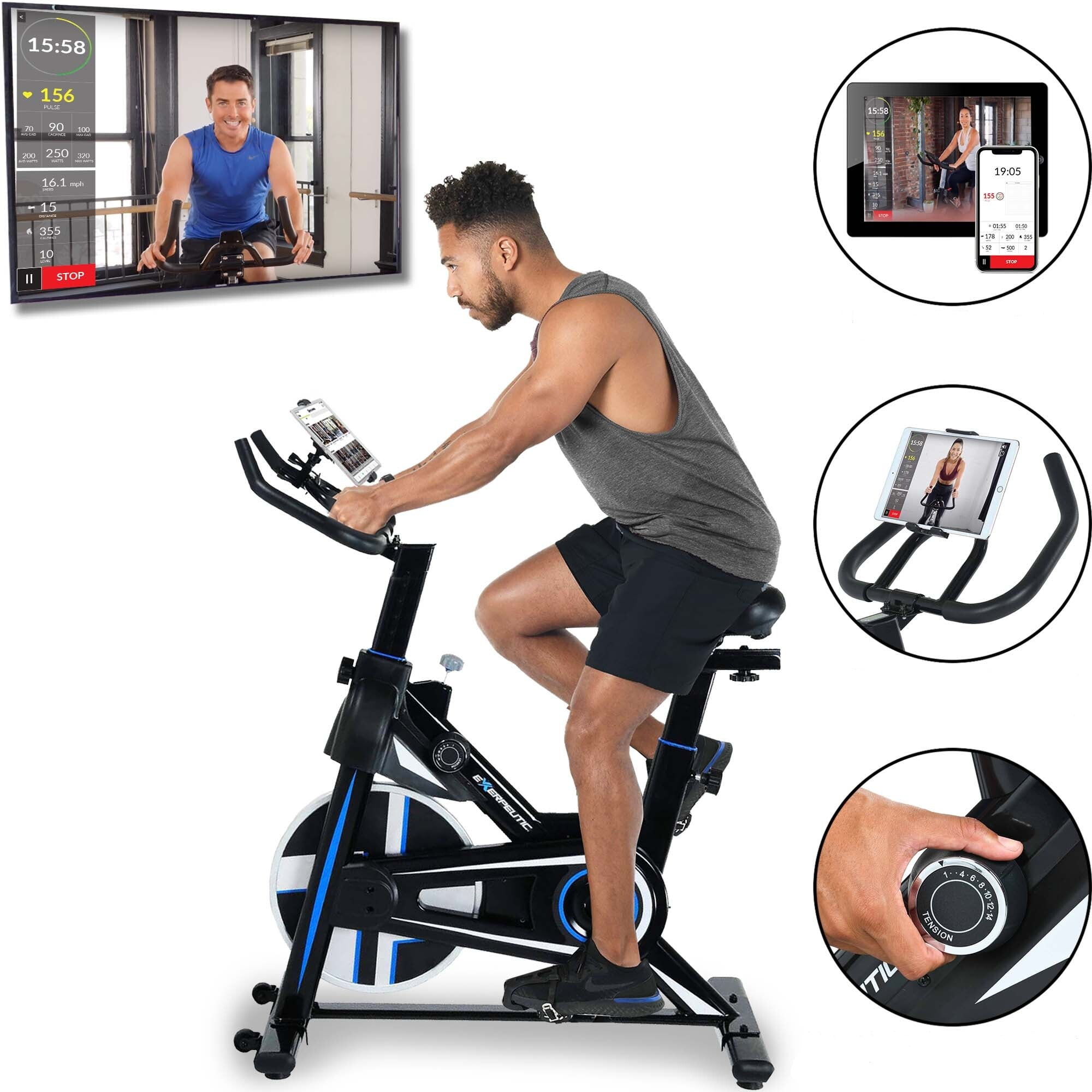 Exerpeutic indoor cycling bike with mycloudfitness app new arrivals