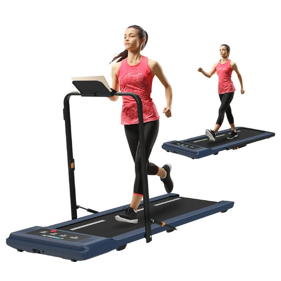 Exerpeutic Electric Walking Desk Exercise Treadmill, Blue, 400 lb