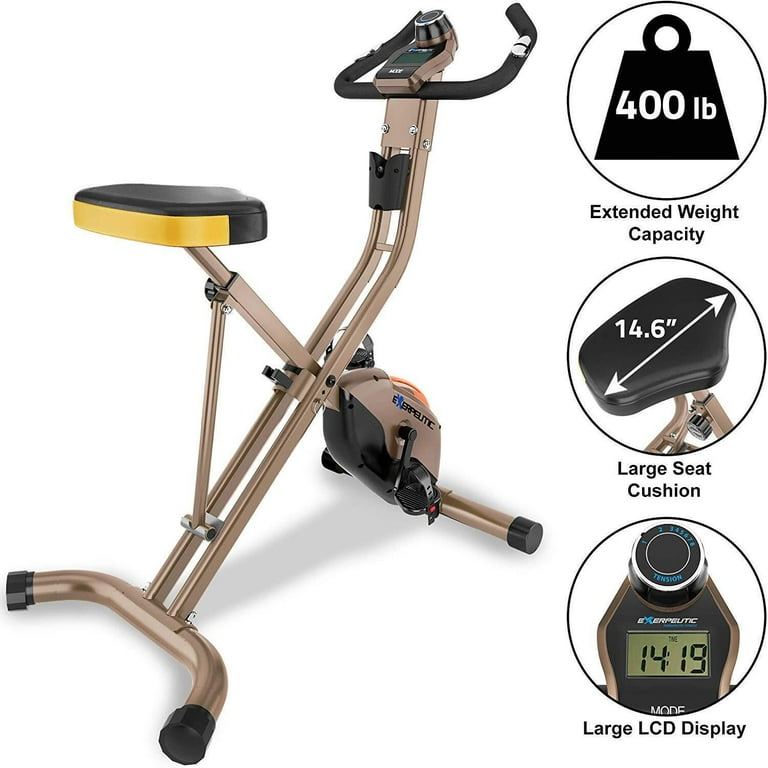 Exerpeutic Gold 500 XLS 400lb Weight Capacity Folding Upright Exercise Bike