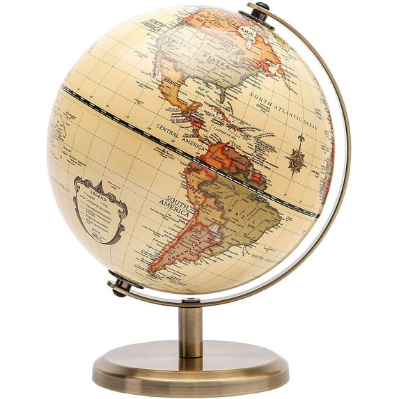 Exerz Antique Globe Dia 5.5-inch - Mini Globe Modern Map - Vintage Bronze Color
