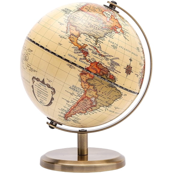 Exerz Antique Globe Dia 5.5-inch - Mini Globe Modern Map - Vintage Bronze Color