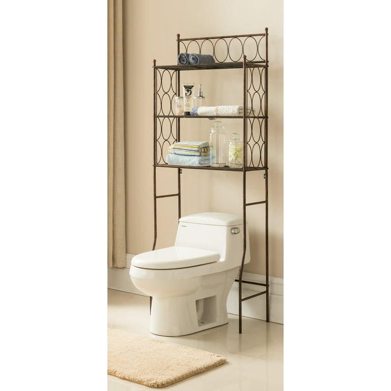 3-Piece Over-the-Toilet Bathroom Organizer Set (Brushed Nickel Finish)
