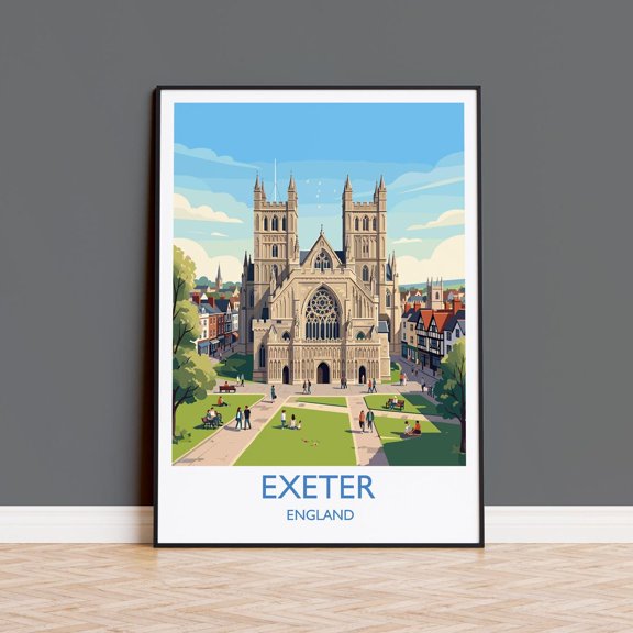 Exeter Cathedral Devon Gothic Wall Art Decor Unframed Paper Print