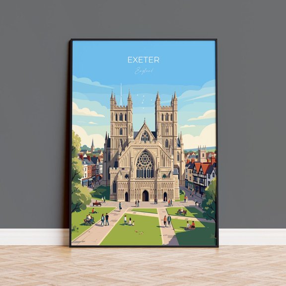 Exeter Cathedral Devon Gothic Wall Art Decor Unframed Paper Print