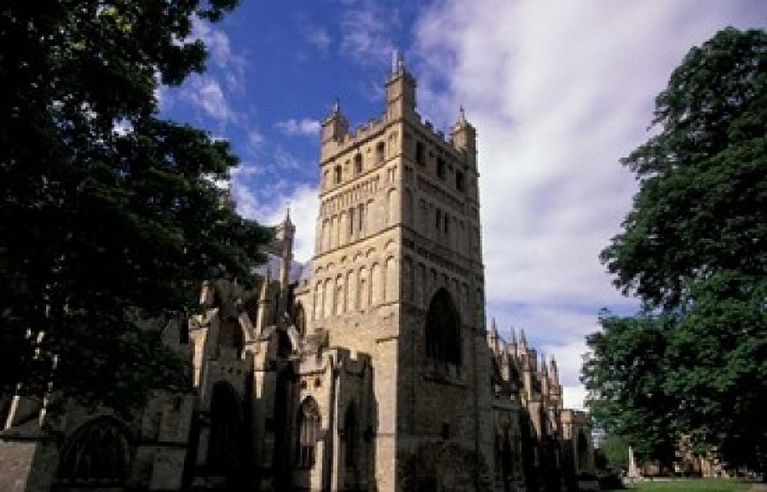 Exeter Cathedral Exeter Devon England Canvas Art - Nik Wheeler DanitaDelimont (24 x 15)