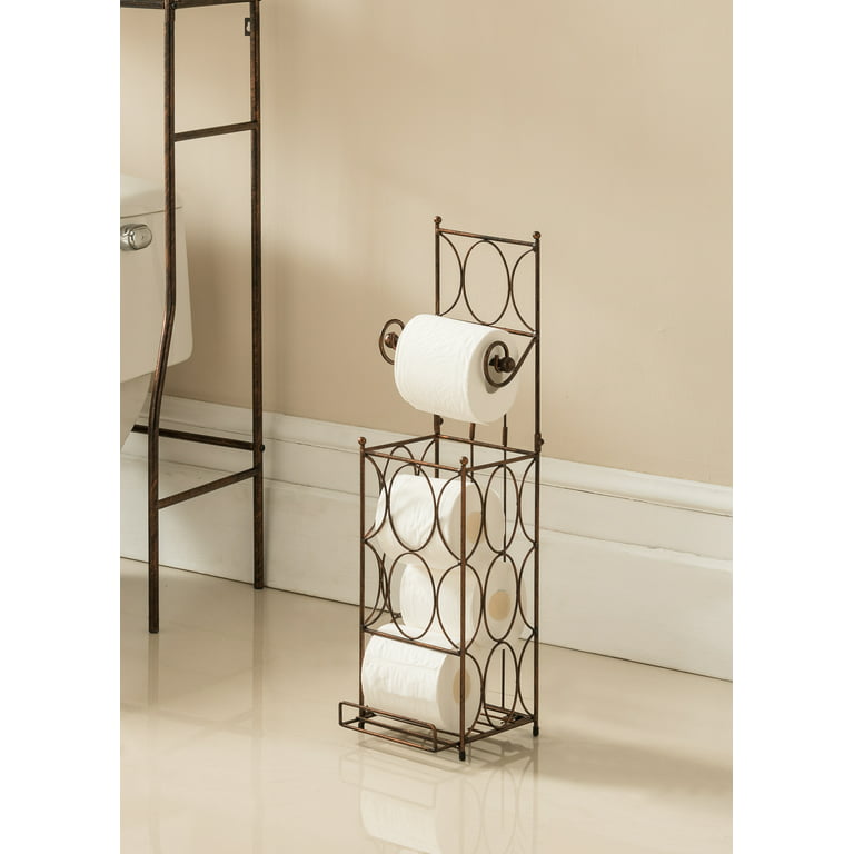 Exeter Freestanding Toilet Paper Holder with Storage, Copper Iron 