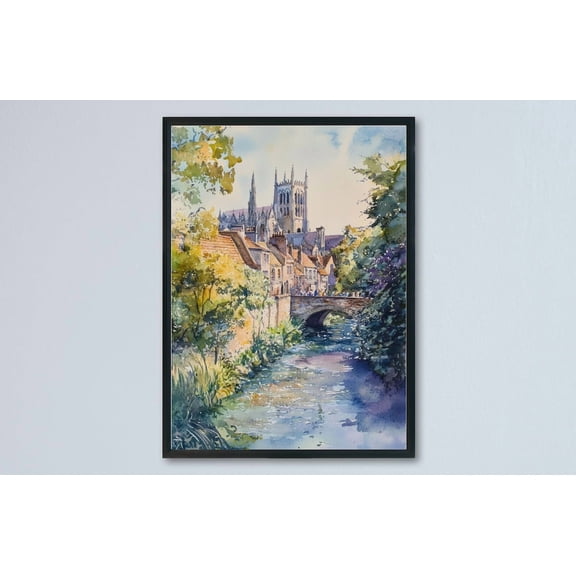 Exeter Poster Exeter Travel Print Exeter City Art Exeter Wall Decor Exeter Nature Painting, Poster Only