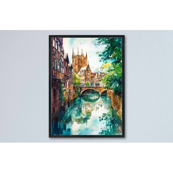 Exeter Travel Exeter England Historic City Accent Exeter Cathedral Architecture Wall Art Unframed Paper Print