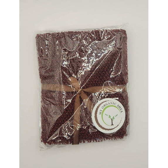 Exfoliating 100% Nylon African Bath Sponge 70", Mesh Shower Sponge, Back Scrubber, Brown - My Organic Shea