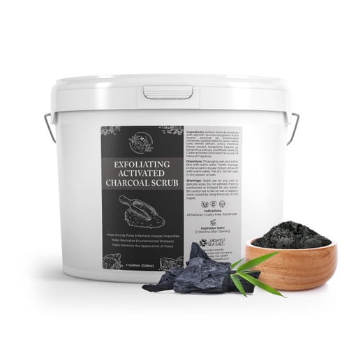 Exfoliating Activated Charcoal Scrub - Unscented (No Essential Oil) 128oz