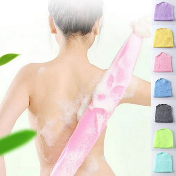Exfoliating Back Scrubber, Flexible Nylon Bath Towel with Thickened and Strong Strip Exfoliating Household Mud Rubbing Bath Back Scrubber for Shower on Clearance