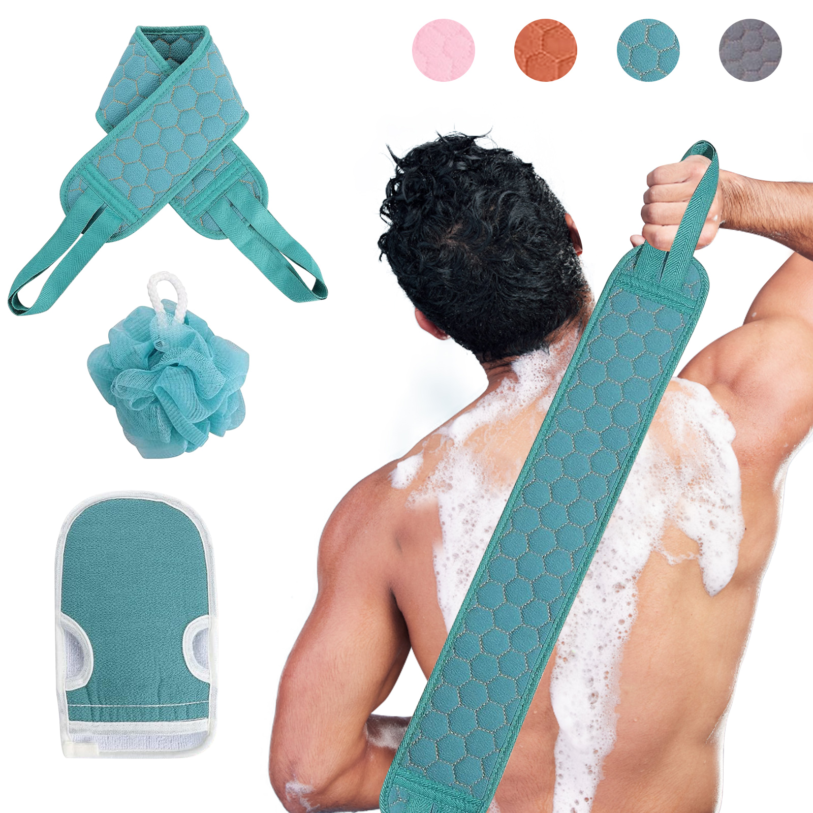Exfoliating Back Scrubber, Exfoliating Glove, Bath loofah for Shower
