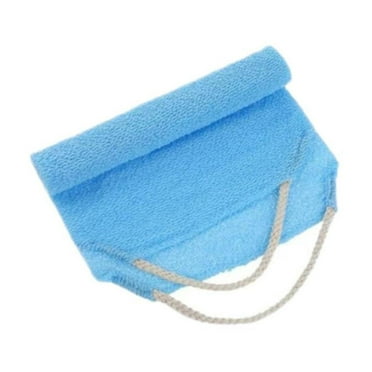 Exfoliating Back Scrubber with Handles 1 Pack Nylon Back Exfoliator Extended Length Washers Scrubbers Stretchable Pull Strap Exfoliating Washcloth, 17.7x7.87"