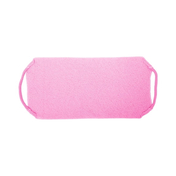 Exfoliating Back Scrubber with Handles, 7.7x20'' Nylon Back Exfoliator Extended Length Washers Scrubbers Stretchable Pull Strap Exfoliating Washcloth - Pink