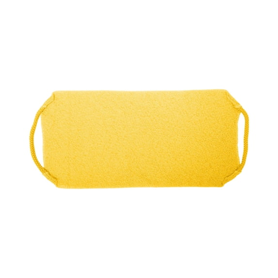 Exfoliating Back Scrubber with Handles, 7.7x20'' Nylon Back Exfoliator Extended Length Washers Scrubbers Stretchable Pull Strap Exfoliating Washcloth - Yellow
