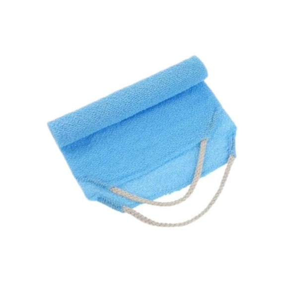 Exfoliating Back Scrubber with Handles, Back Exfoliator Extended Length Back Washers, Stretchable Exfoliating Washcloth Pull Strap Shower Scrubber for Body Cleans, Skin Massages, Blue