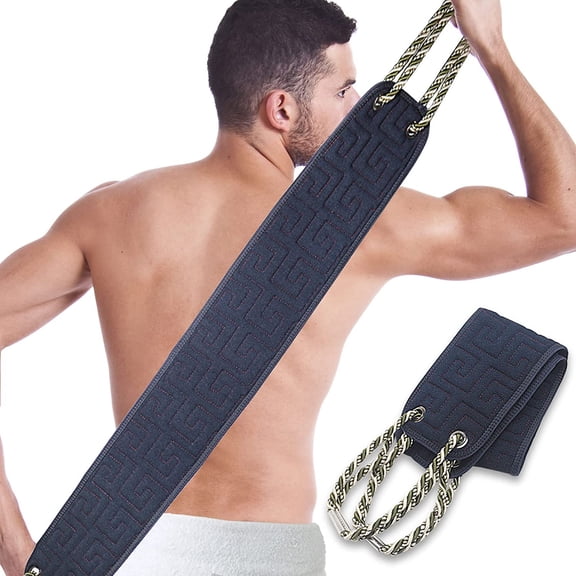 Exfoliating Back Scrubber for Shower, 38 Inches Long Back Exfoliator with Two Handles for Men and Women Acne, Double-Sided Bath Back Washer Body Cleaner to Scrub Your Skin