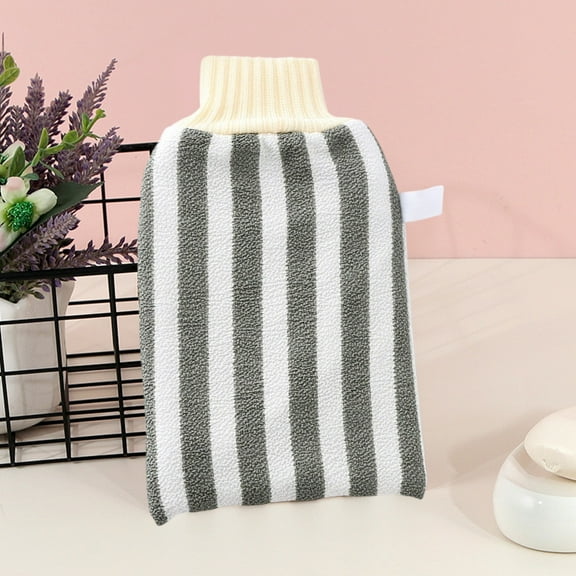 Exfoliating Back Scrubber Towel for Bathing – 8.6 x 5.1 x 0.4 in, Natural Rubber, Massage Particles, Portable, Easy Dry(Green)