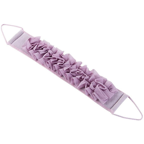 Exfoliating Back Strap Loofah Body Scrubber Terry Cloth Mesh Back Scrub Puffs Bath Massager Sponge with Rope Handles for Shower, Bath, Spa, Body Wash (23" L X 3.7" W, Purple)