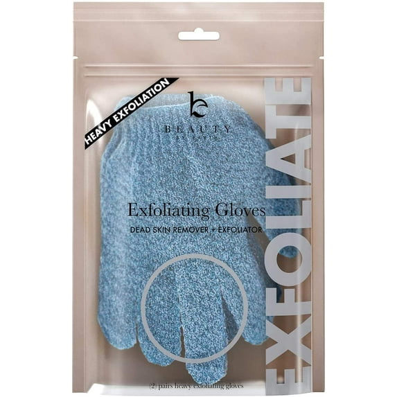 Exfoliating Bath Gloves for Shower - Heavy Exfoliation, Body Scrub Shower Scrubber, Shower Exfoliating Gloves for Women & Men, Loofah Shower Glove - (2 Pairs, 4 Gloves)…