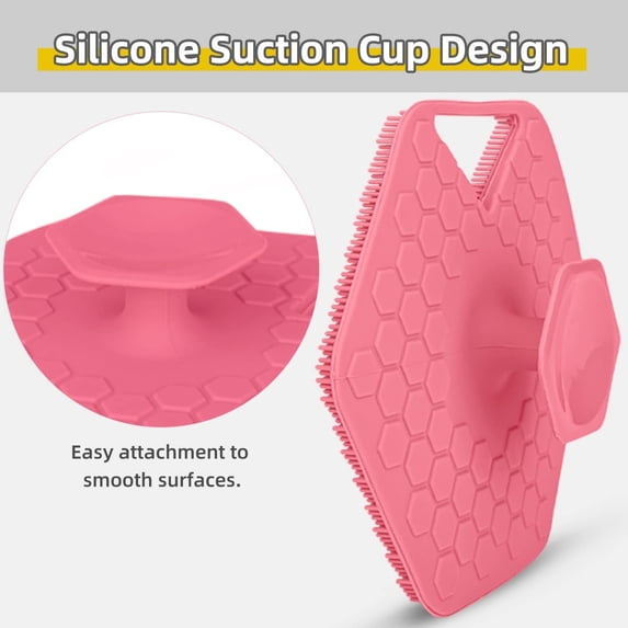 Exfoliating Bath and Shower Body Brush, Soft Bristles, Ergonomic Handle, Suction Cup and Hook, Dead Skin Removal, Massage, Foamy Cleansing, Reusable, Home Spa, Legs, Full Body Cleaning
