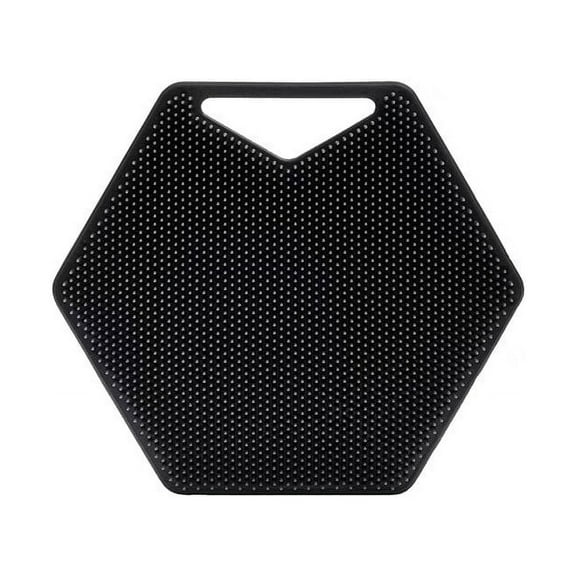 Exfoliating Body Brush with Storage Hooks, Reusable Shower and Bath Accessory for Gentle Cleansing and Skin Care - Black