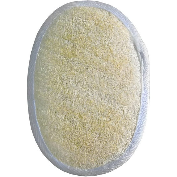 Exfoliating Body Scrubber for Bath Spa and Shower Natural Loofah Sponge for Men and Women Deeply Cleanses and Removing Dead Skin - Oval in Po Bag (14.5x10cm)