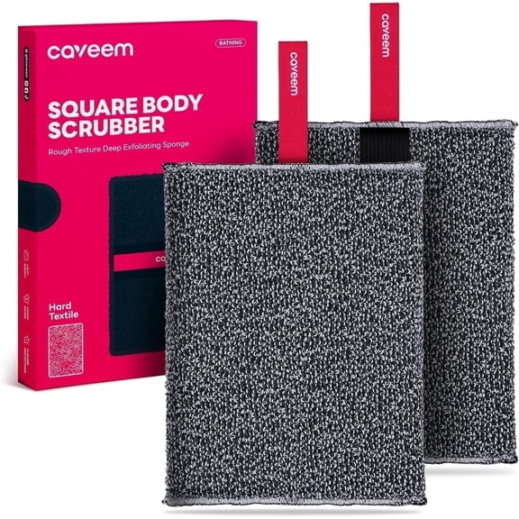 Exfoliating Body Scrubber Sponge for Shower, Rough Exfoliation Body Exfoliator Sponge, for Men & Women (2 Pack)