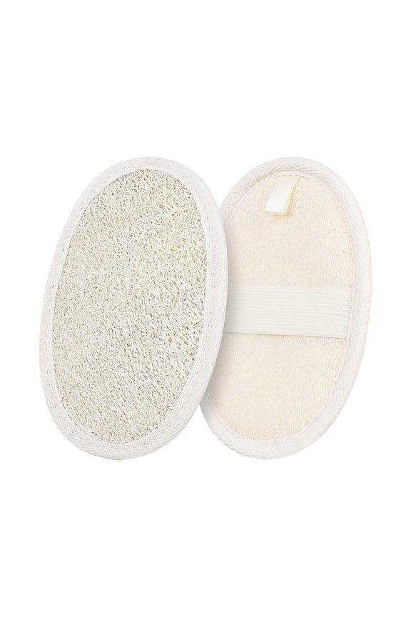 Exfoliating Body Sponge for Shower, 2 Pack Buff Puff Bath Sponge for Deep Cleansing, Textured Washcloth for Gentle Exfoliation, Beige, 3.9 x 5.7 Inches